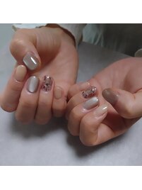 地爪育成後のジェルネイル