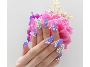 ネイルサロンミキ 横浜(MIKI)/ゴージャス 紫青ブルースカルプ