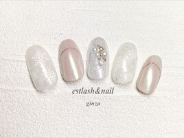 ミラー雪の結晶ネイル