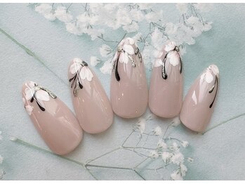 アンドネイル(& nail)/花柄フレンチ