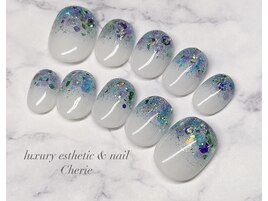 ブルーグラデ/ホワイトベース