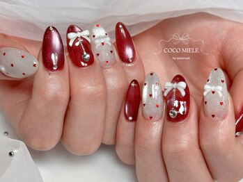 ココミエレ(COCO MIELE)/赤マグネットハートドット