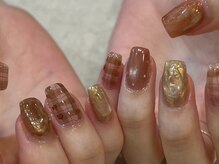 ラクエ(Laque)/落書きネイル ピンクブラウン