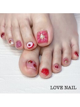 ラブネイル(LOVE NAIL)/ぷっくり春ネイル