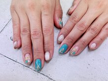ネイル ビューティーマジック 葛西本店/ターコイズブルーネイル