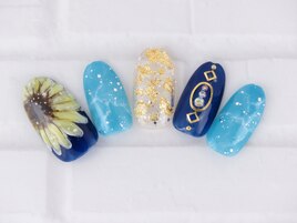 90分☆ひまわりネイビー