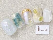 アイネイルズ 三宮店(I nails)/クリアぷっくりニュアンス￥8000