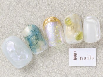 アイネイルズ 三宮店(I nails)/クリアぷっくりニュアンス¥8000