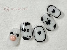 ネイルメゾン 梅田(NAIL MAISON)/ポップ牛柄ハート、ハートホロ