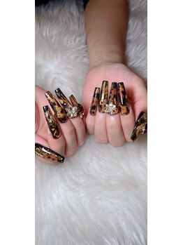 クロスネイル 渋谷店(CROSS nail)/ヒョウ柄派手ネイル
