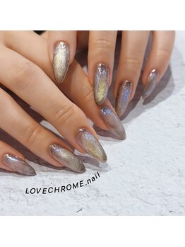 ラブクロム(LOVE CHROME)/変形ミラーネイル