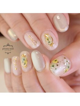 ピオニーネイル(peony nail)/爽やかドライフラワー
