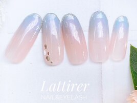 水色グラデーションネイル
