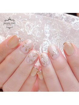 ピオニーネイル(peony nail)/ブライダル　ホワイトリーフ