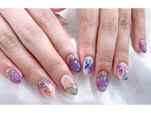 フローラネイルサロン/持ち込み#マーメイド#梅雨#水滴