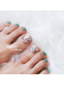 たゆ ネイル(たゆnail)/パラジェルキラキラフットネイル