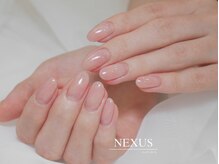 ネクサス(NEXUS)/ふんわりマーブル桃ネイル