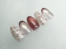 ローズデール アベイユ(ROSEDALE Abeille)/華やかガーリーツイードネイル