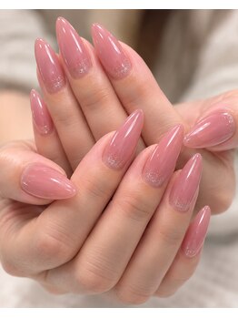リリネイル 四日市(Lili nail)の写真/【長さ出し10本OK◎】すらっと美しい指先×繊細な手描きフラワーで思わず見惚れる華やかネイル☆