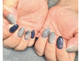 もやもやネイル・秋冬ネイビー