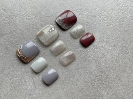 【フット】シンプルアートネイル