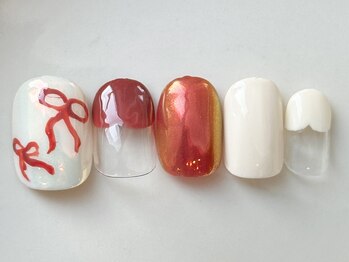 カラ ネイル 中津店(calla nail)/ゆるリボン♪