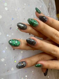 ギャラクシーグリッターネイル