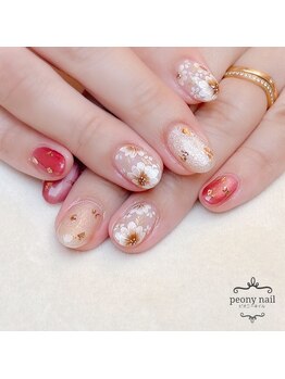 ピオニーネイル(peony nail)/冬の陽だまりフラワー