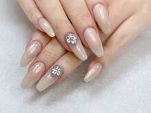 アルティノ ネイル ガーデン(altino nail garden)/ベージュピンク×キラキラ×冬