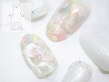 オトナネイル(otona nail)/手描きフラワーとイルカネイル