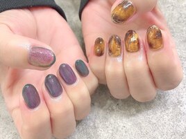 秋ネイル☆べっ甲デザイン
