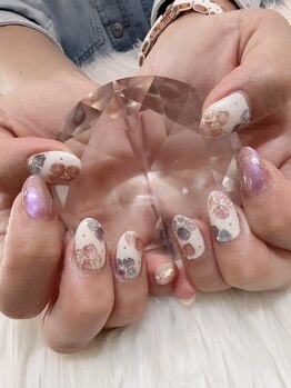 アニー(annie hair design)/お客様ネイル。紫陽花風