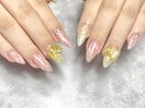 marble & butterfly nail