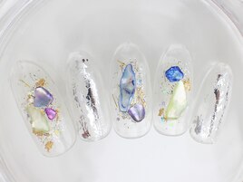 紫陽花　春夏　シェルネイル