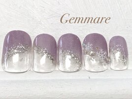 雪の結晶グラデーションネイル