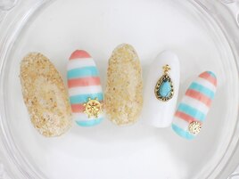 夏　ボーダー　コルクアート