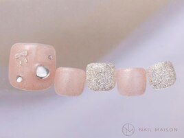 シルバーラメピンクリボン￥7500