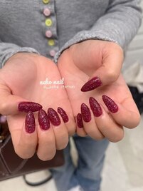 秋冬ボルドーフラッシュネイル
