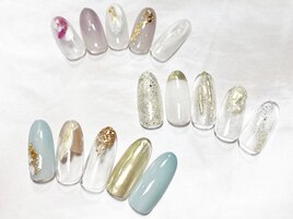 クリアベースのニュアンスネイル