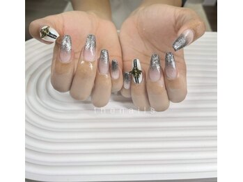 ラメグラデーション アート付