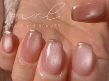 アール 多治見店(#arl)/マグネットネイル×ミラーライン