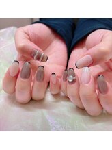 アイディールネイル(ideal nail)/スキニーフレンチ×リングネイル