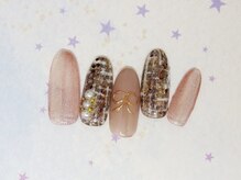 ネイルライフ(NailLife)/シックツイードリボン