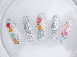 夏色　シェルネイル　クリア