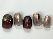 ネイルメゾン 天神店(NAIL MAISON)/ミラーブラウンホロ秋¥7000
