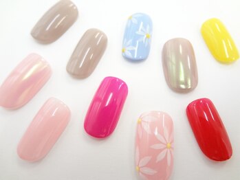 ネイルサロン クイール 小山店(NAIL SALON QUILL)/ワンカラー＆フラワーネイル