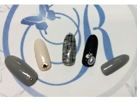 大人ツイード柄ネイル