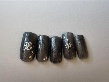 アイネイルズ 梅田店(I nails)/Y2K ブラックラメシルバー