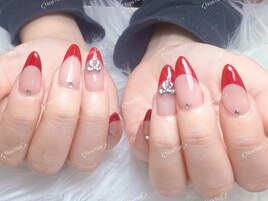 フレンチネイル　レッド色