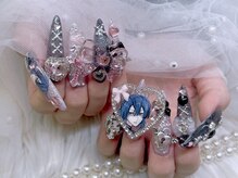 ネイル アリーズ セカンド(nail Allies 2nd)/痛ネイル ハートフレーム リボン